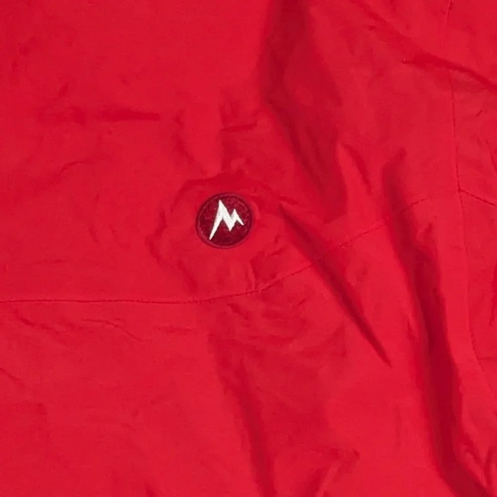 Marmot Mens XL Red Hooded Rain Jacket Full Zip Outdoor Shell Windbreaker